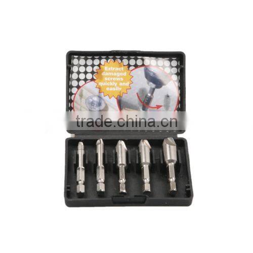 5pcs 1/4 Hex Shank Screw Easy Speed Out Extractor Remover Drill tools set &case