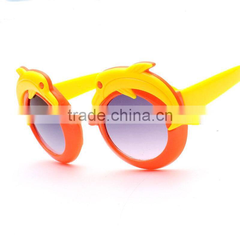 2015 Hot-selling Plastic Dolphins Glasses Fashionable Kids Sun Glasses Cheap Children Sunglasses