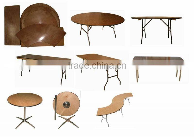 Used Plywood Banquet Round Folding Tables For Sale