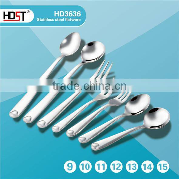 2015 Hot Sale fashion water drop type handle hotel 16pcs cutlery set