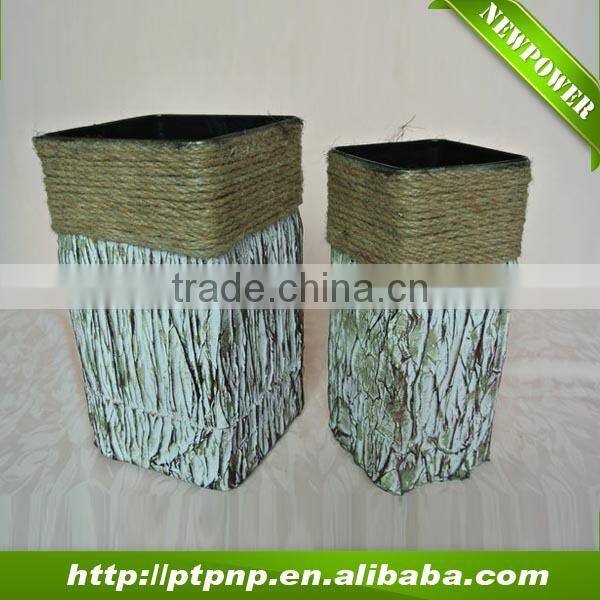 Tree design iron rectangle home and garden flower pot