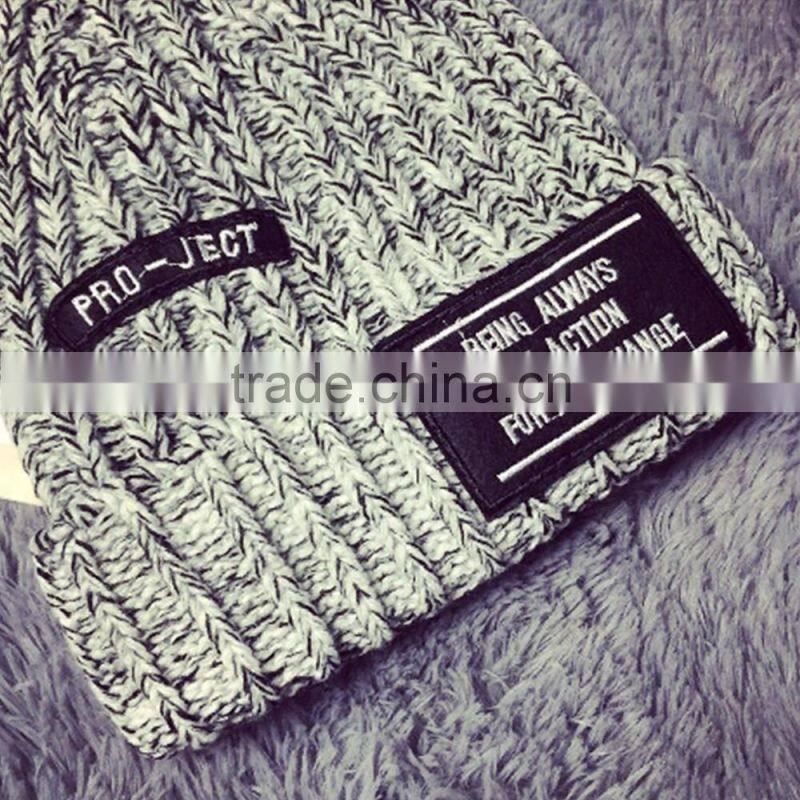 South Korea mixed color hat with thick warm winter hat female han edition of qiu dong sets color for men and women knitted cap