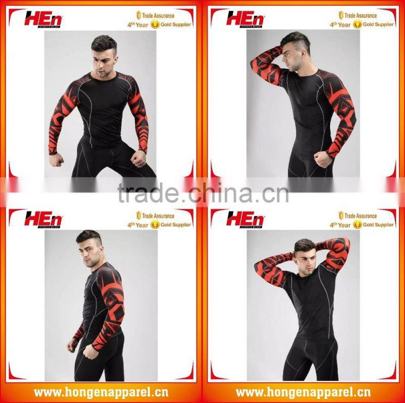 Hongen apparel 2016 Custom fitness Rash Guard for men female Adult short sleeve rash guard