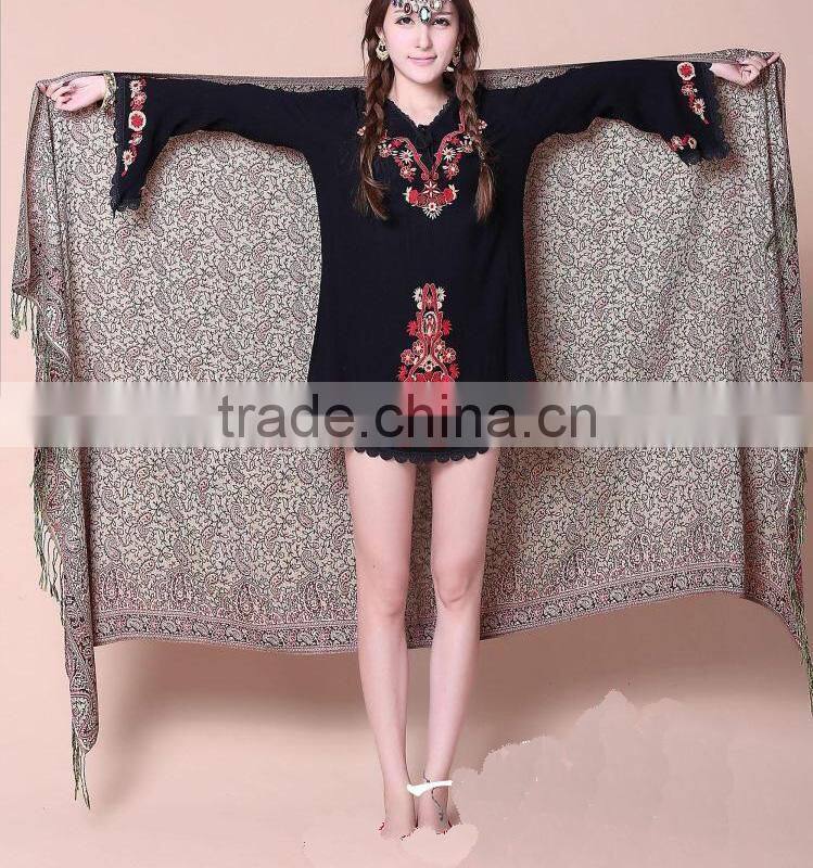 Turkey and India pashmina shawl warm/muslim prayer shawl hijab/wool cashmere shawl scarf