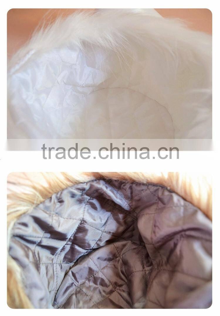 winter Imitation rabbit fur prevent the wind and snow flat-top cap Russia faux fur hat