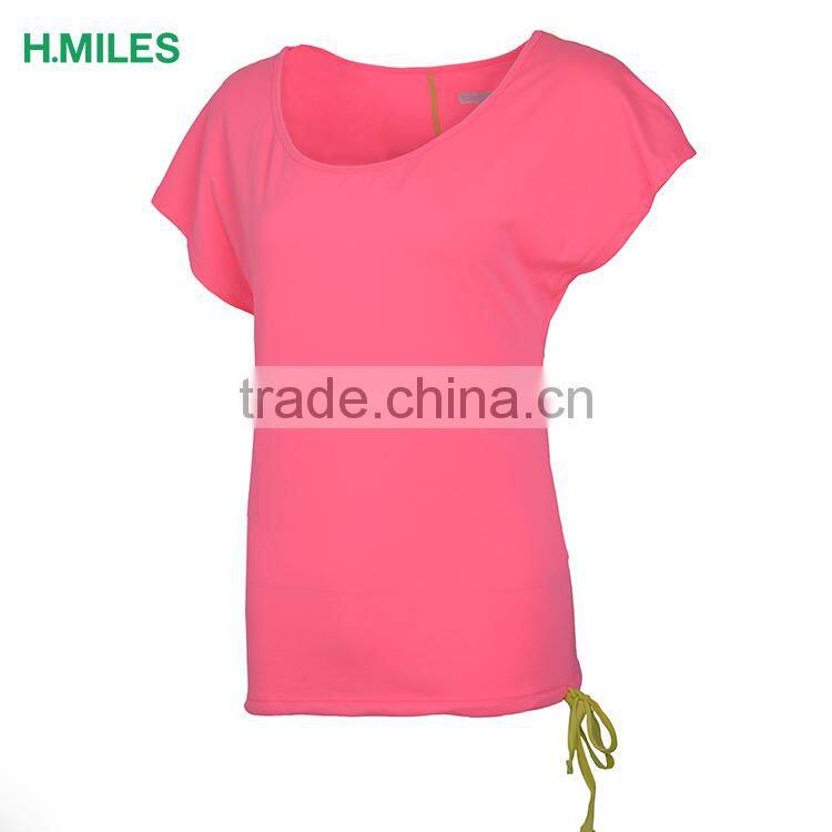 New design cool dry custom women sport t shirt fitness clothes running apparel