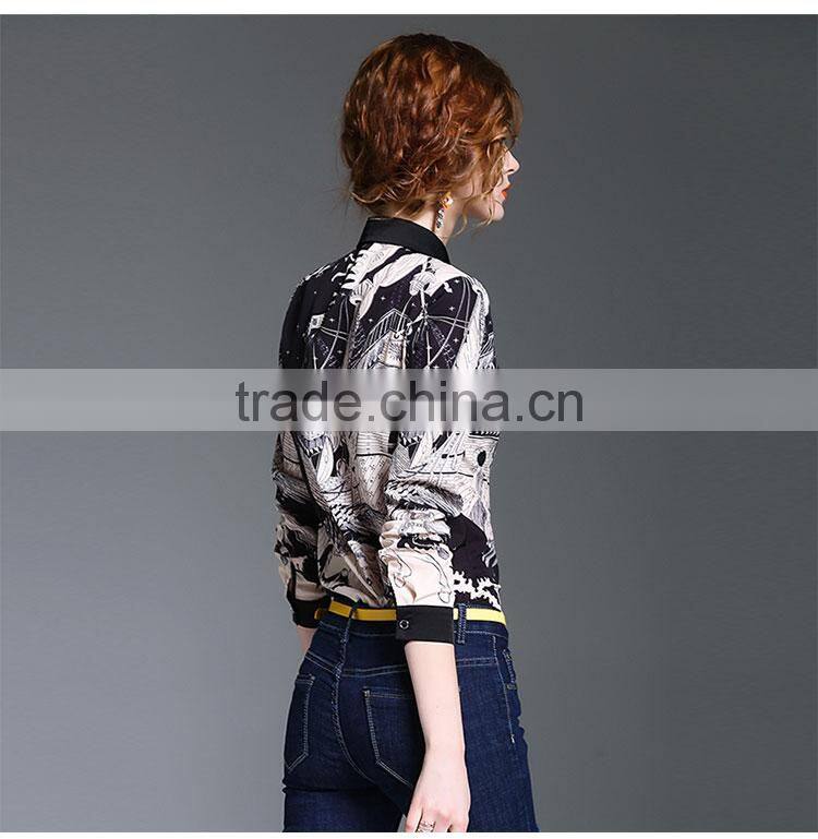 Maxnegio new style latest printed lady blouse designs