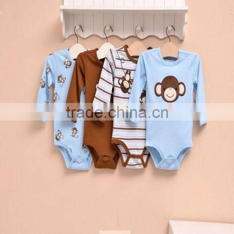 2013 Autumn baby clothes 100% cotton long bodysuit 4in1 gift box girl