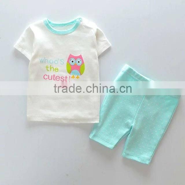 High quality Sweet Kids clothing suit manufacturers Wholesale children's boutique softly baby cloting tops+pant