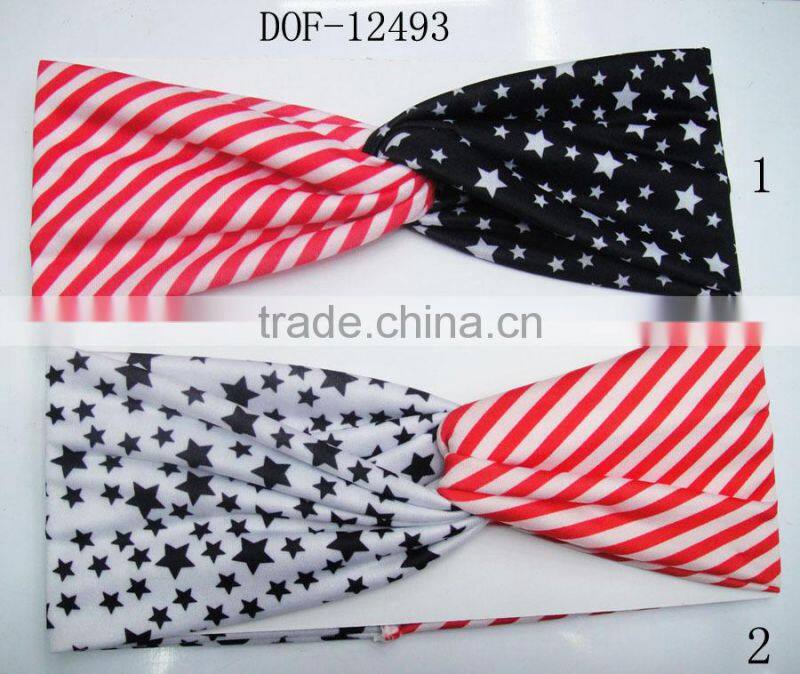 Fashion new Hot jersey designer cotton checked hairband