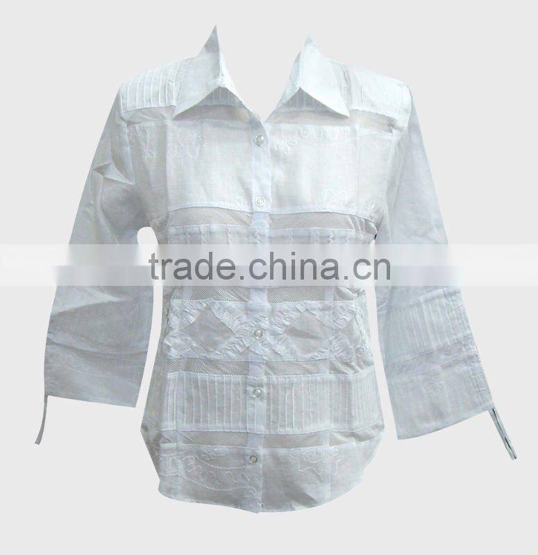 Women shirt blouse formal ladies blouse with long sleeves