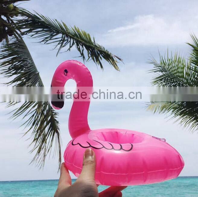 Inflatable Pink Flamingo Coasters Cup Drink Holder Swimming Pool Float