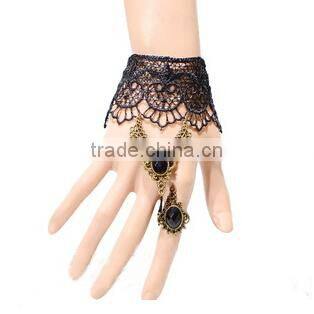 Handcraft lace bracelet ring sets with rhinestones fashion palace national jewelry sets