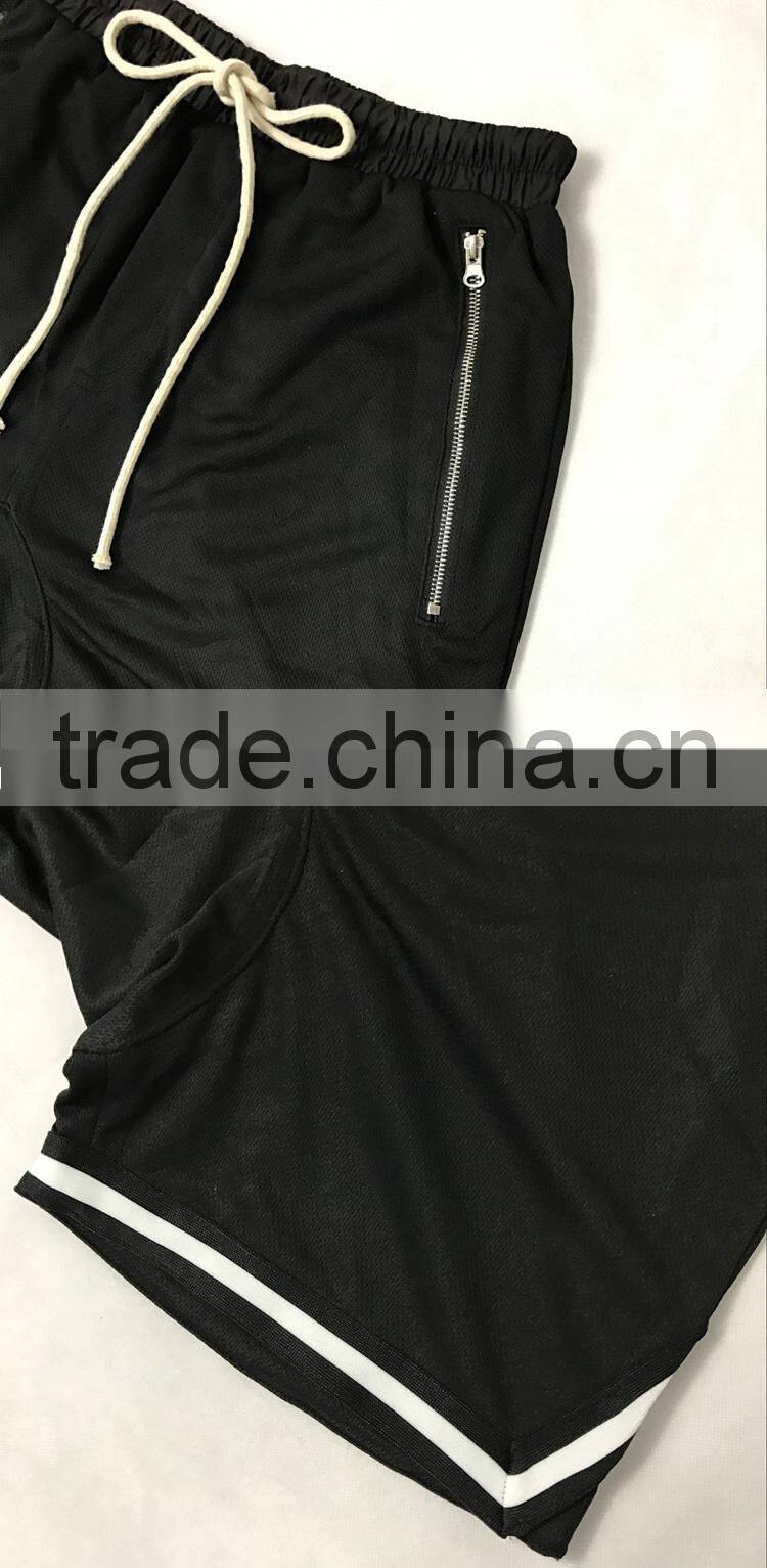 Custom elastic waist gym striped basketball jogger wholesale mens sweat crossfit harem sweat shorts pants