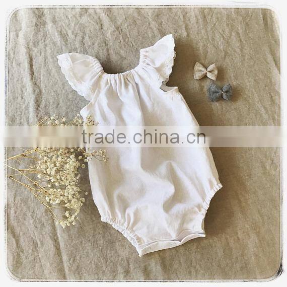 Newborn Baby Clothing Carters Infant Ruffle Lace Sleeve Bodysuit Baby Girls Cotton Polka Dot Romper Wholesale
