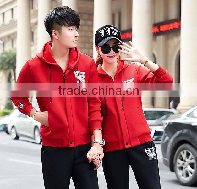 Customized Spring Autumn Casual Fleece tracksuit Wholesale tracksuits for couple cheap Custom tracksuit
