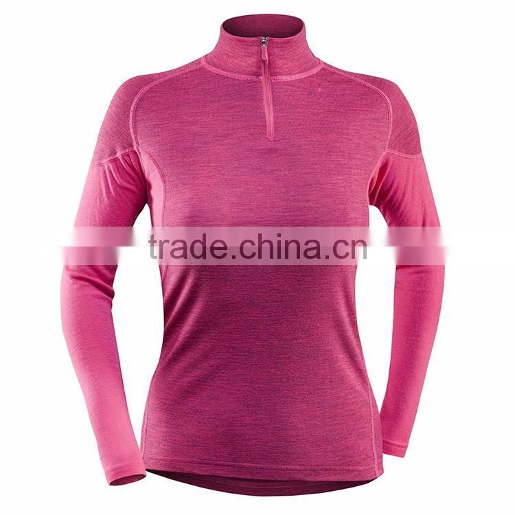 2017 most fashion Dri fit performance mock neck 1/2 Zip Long Sleeve training Top pullover women outdoor sportswear