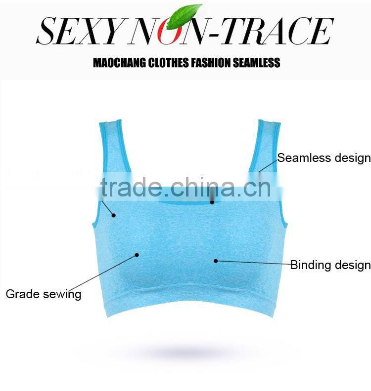 Multi color women sports bra wireless one piece seamless bra top underwear fitness bra