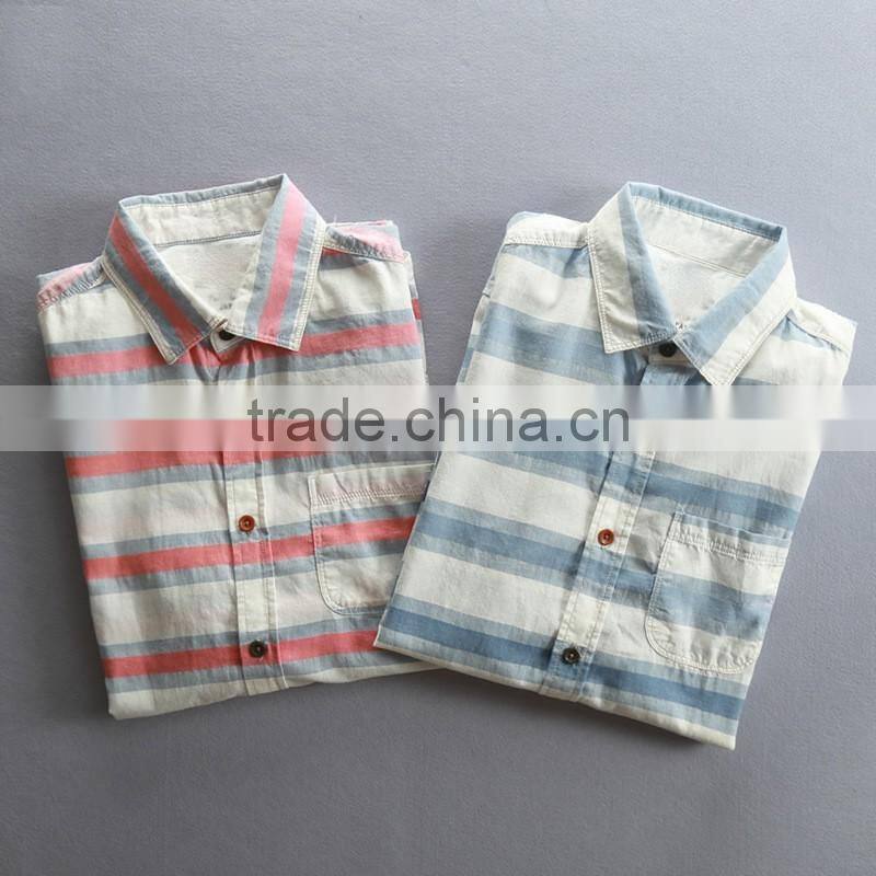 men fashion 100% cotton long sleeve custom striped casual shirt