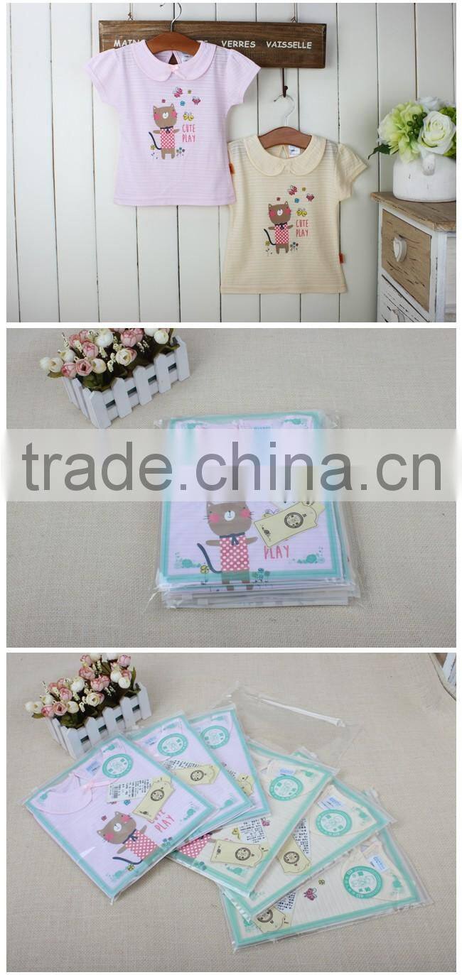 Kids 100% cotton summer custom printing t-shirt baby clothes for girl