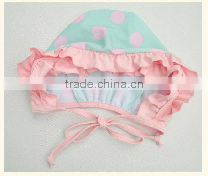 Baby princess girls swimsuit with hat flower girls hot sale swim suit with print flowers infant child bikini swimsuit for girls