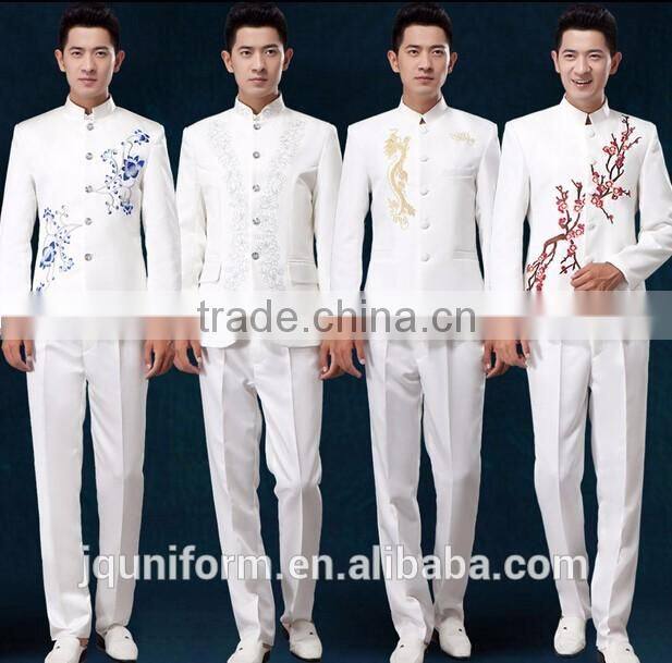 custom cheap embroidery flower handsome outfit men music band uniforms for choir for sale