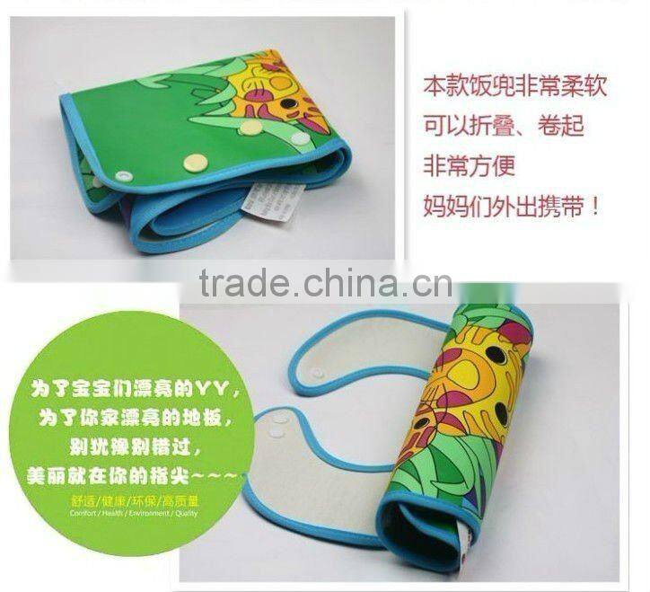2014 Hot Sale PVC Plastic Waterproof Custom Baby Bibs