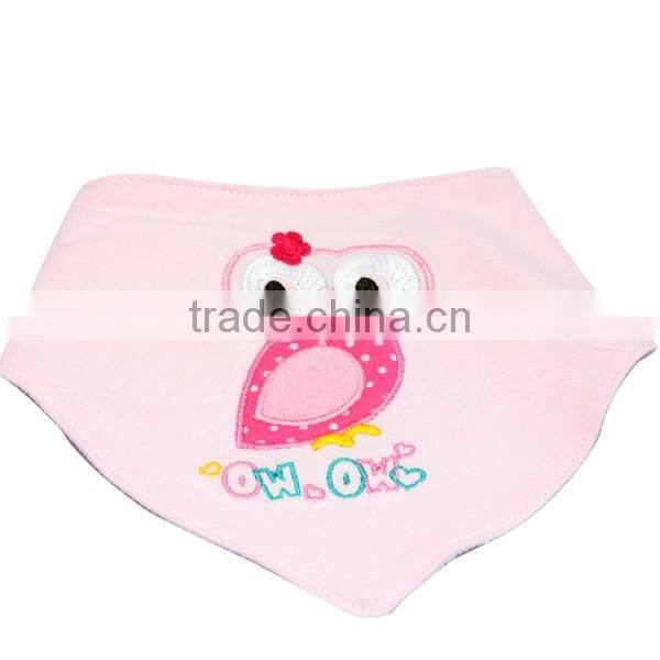 China wholesale baby girls bandana drool bib with snap