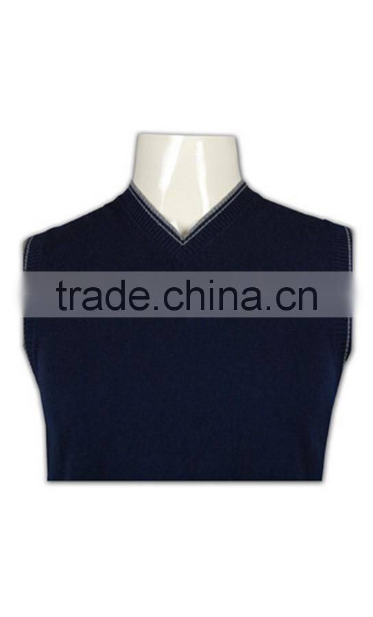 ISO9001/BSCI Manufature v-neck navy blue wholesale cheap sweater vest