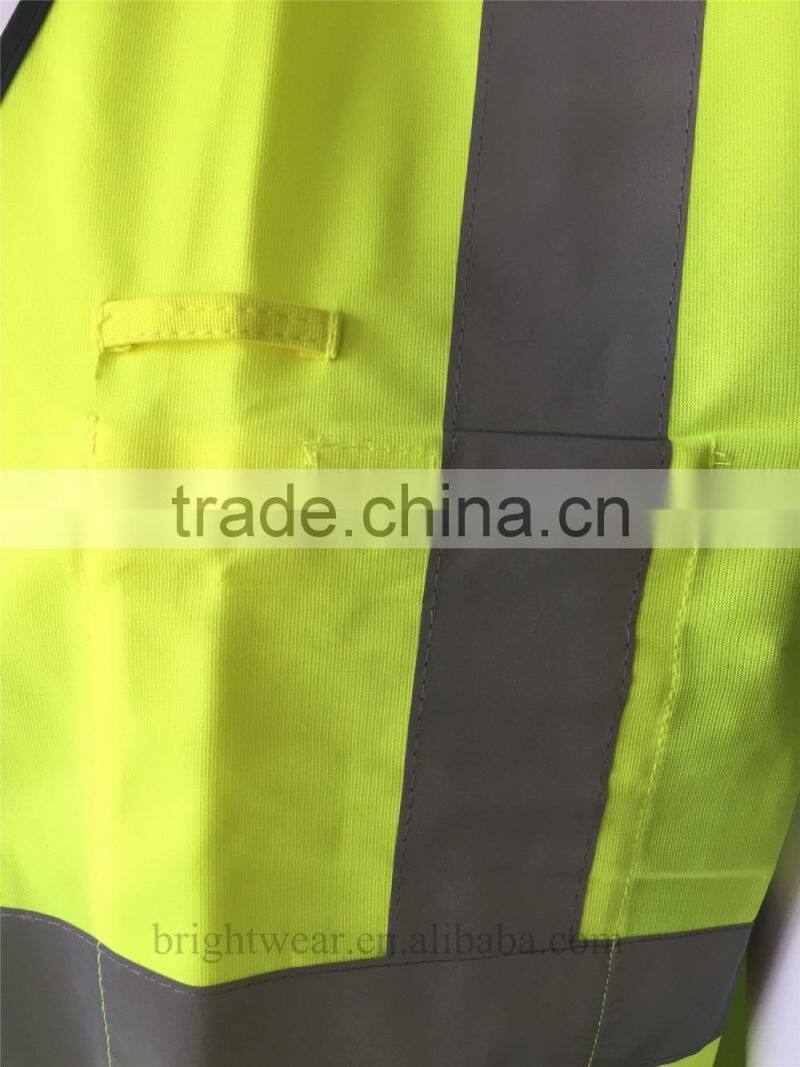 ANSI safety tricot vest with hook and loop fastener for usa market