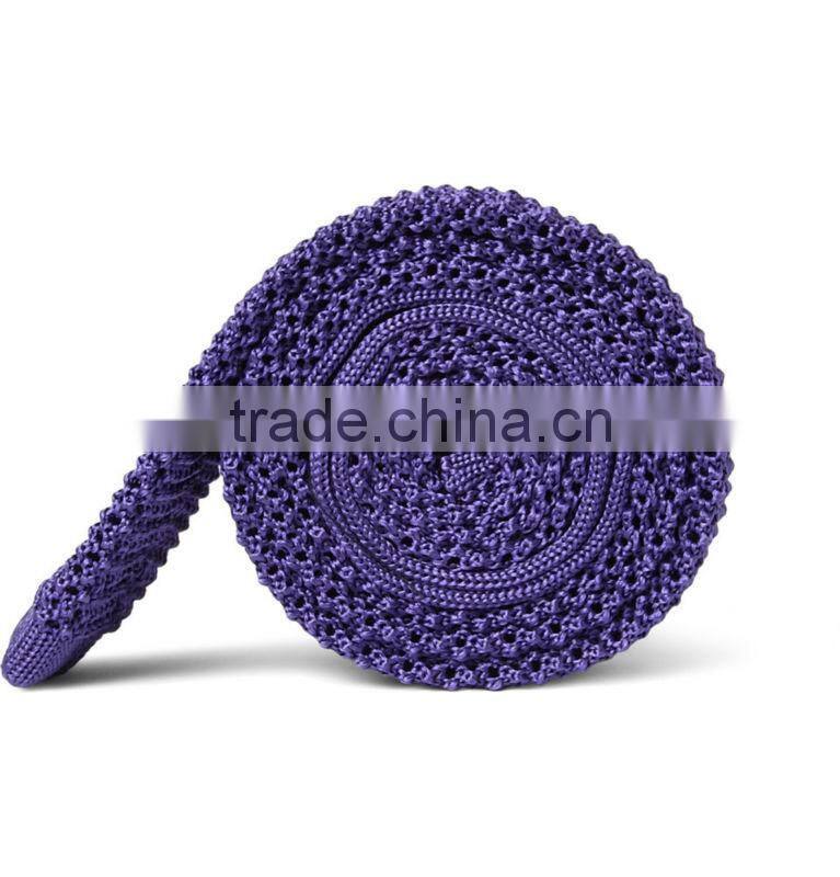 Solid Knit Silk Narrow Tie