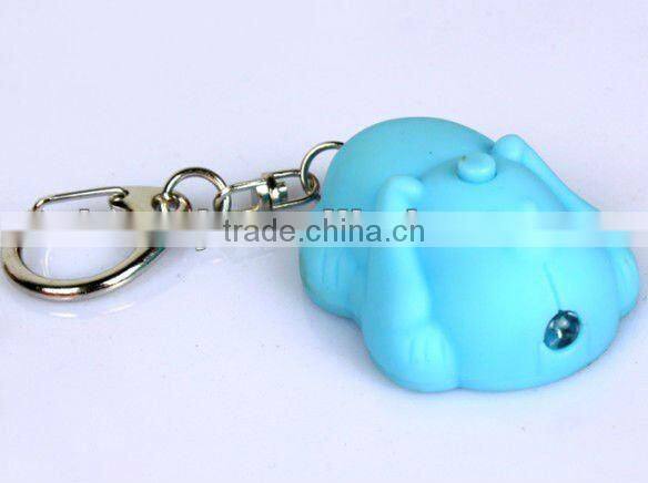 Dog LED light keychain promotion gift with sound printed logo