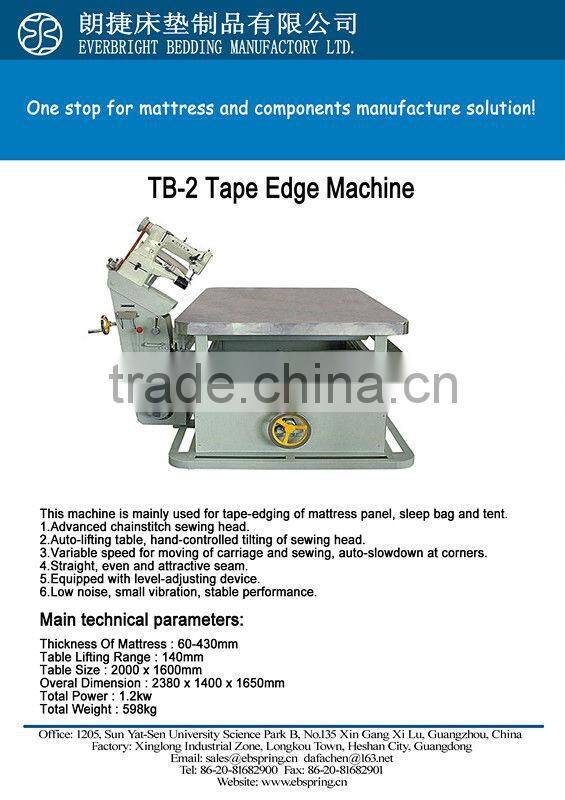 Stable Performance Tape Edge Machine for Making Mattresses