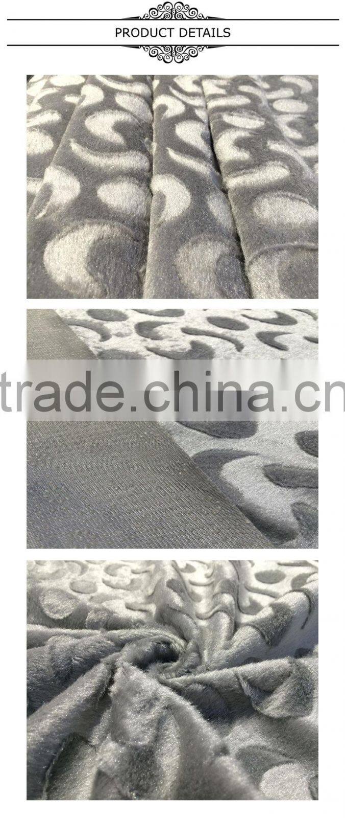 good quality zebra-stripe print fabric/velvet/velboa