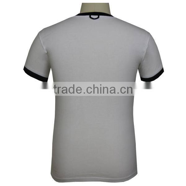 2017 Custom man black white embroidery t-shirts