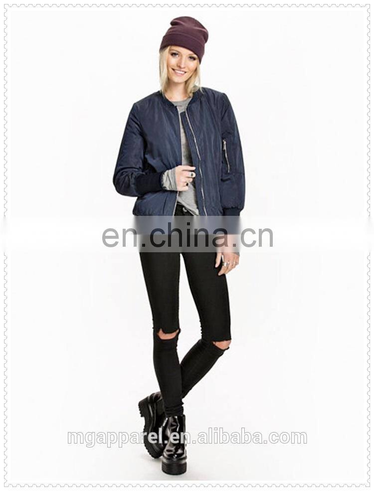 100% polyester cheap custom bomber jackets for lady made in china