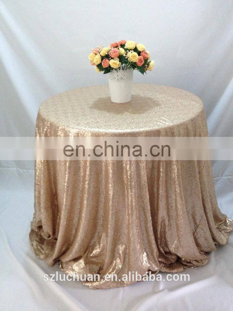 Newest Fashion Pink Sequins Wedding Party Table Cloths Round