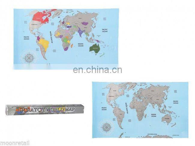 ScRATCH OFF ATLAS World Map Globe Countries Travel Log Poster Journal Accessory SG005