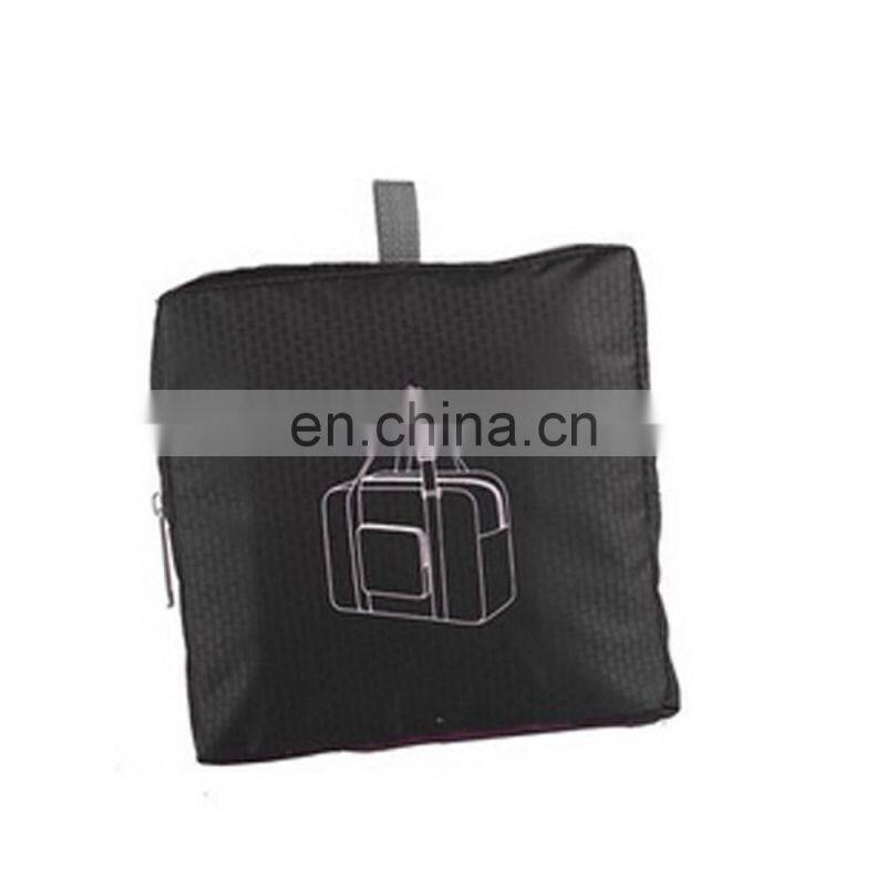 Black Printed Lightweight Water Resistant Travel Folding Gym Bag