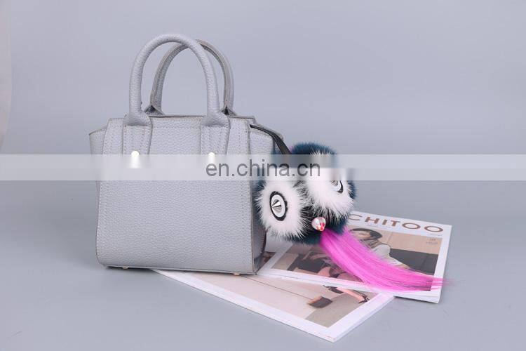 Fashionable High Quality Bag Charm Owl Keychains Luxury Car Keychains Pendant of Mink Fur