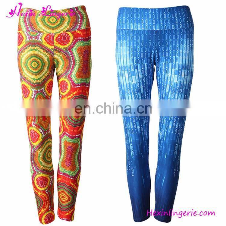 wholesale custom service women capri high waist brushed printing leggings factory