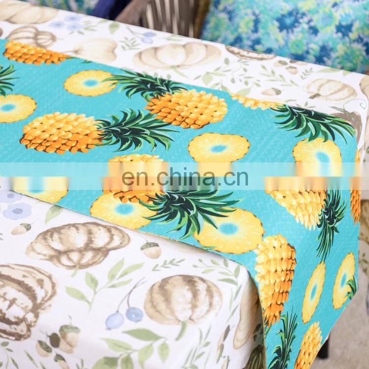 2019 Amazon Top Seller Digital print Tropical Pineapple Printed Table Runner For Home Decor