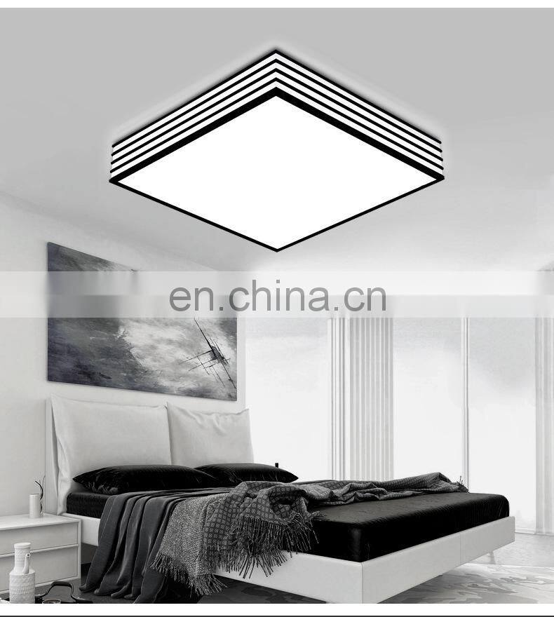 Black and white striped square ceiling lamp acrylic living room lamp