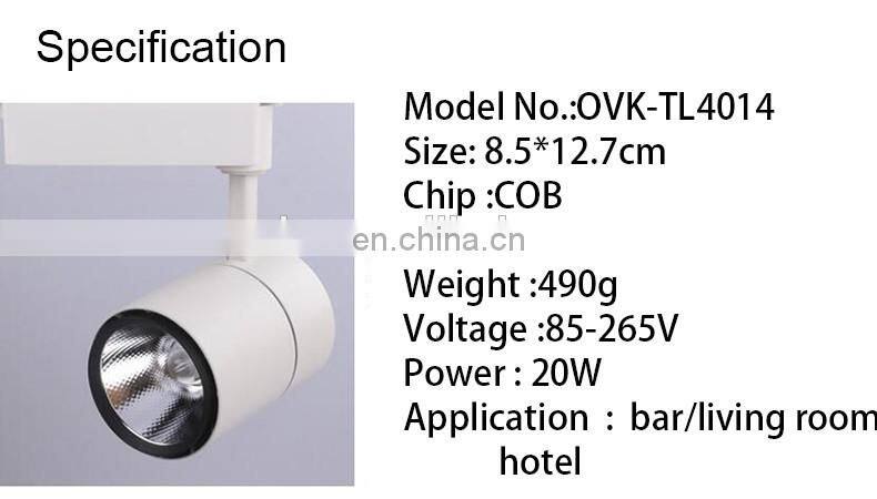 20w led track lighting system 85-265V Cool White rail lighting for shop