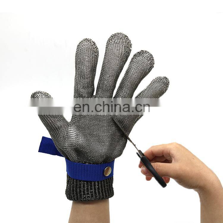 A9 Anti Cut High Performance 316L Stainless Steel Mesh Wire Safety Cut Resistant Work Gloves Construction Butcher