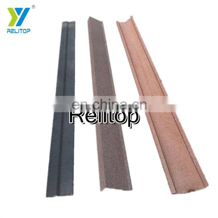 Factory Wholesale Dropshipping Soundproof Slate Old Roofing Material Stone Coated Metal Roof Tile Accessories Ridge Fascia Board