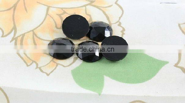 water drip solid black sewing resin stone button