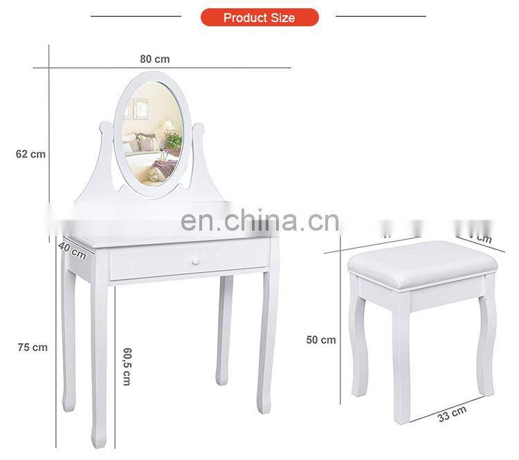 Cheap Wooden Vanity Mirrored Modern Dressing Table With Mirror And Stool