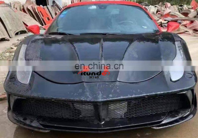 Runde Mansory Style Half Carbon Fiber Body Kit Front Rear Bumper Hood Side Skirts For Ferrari 458 Italia And Speciale body kit