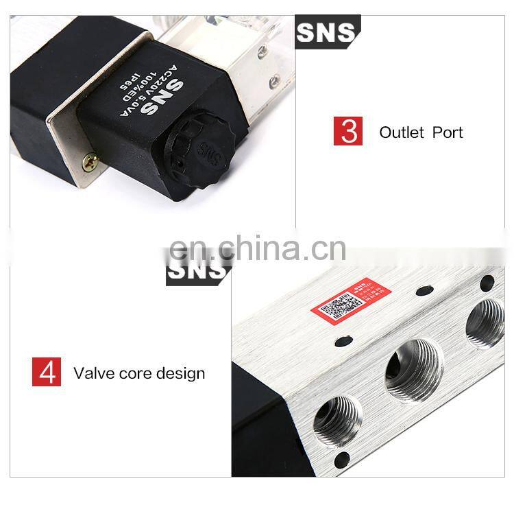 China SNS 4V Series Wholesale Pneumatic Solenoid Air flow Control Valve